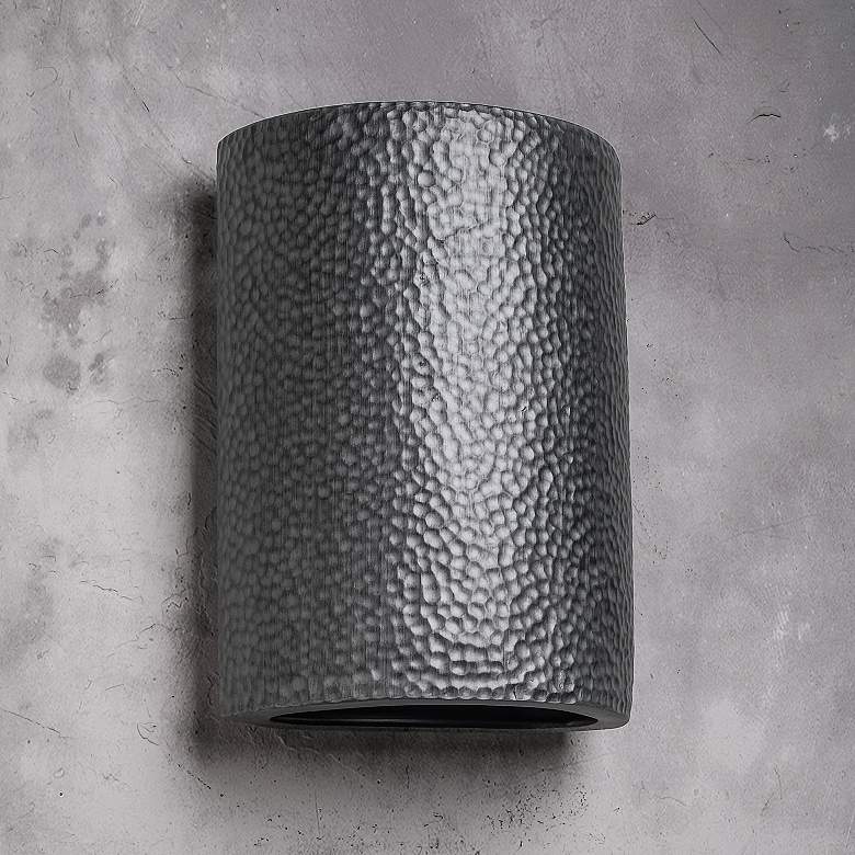 Image 1 Hammerman 10 1/2"H Pewter Back Lit LED Outdoor Wall Light