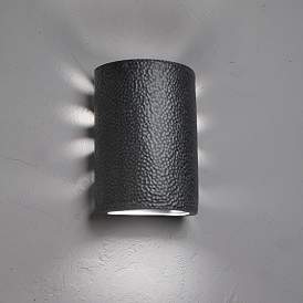 Image3 of Hammerman 10 1/2"H Pewter Back Lit LED Outdoor Wall Light more views
