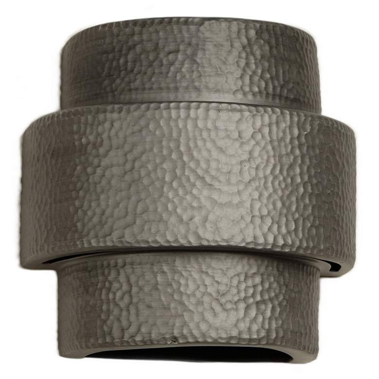 Image 1 Hammerman-10-inch-high-ceramic-pewter-up/down-LED-outdoor-wall-light