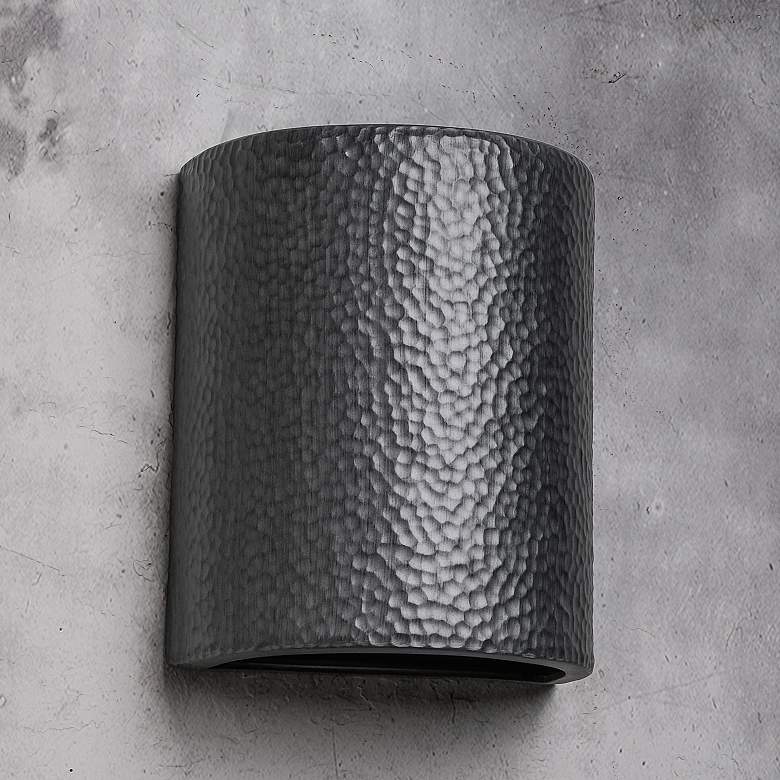 Image 1 Hammerman 10" High Rubbed Pewter LED Outdoor Wall Light