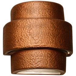 Hammerman 10&quot;H Rubbed Copper Banded LED Outdoor Wall Light