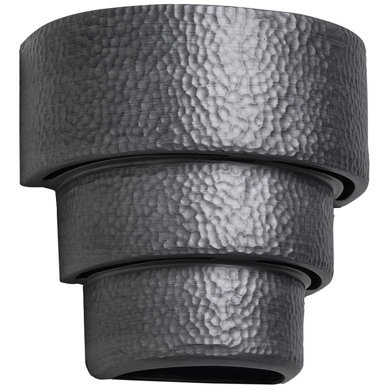 Image 2 Hammerman 10"H Rubbed Pewter Banded LED Outdoor Wall Light