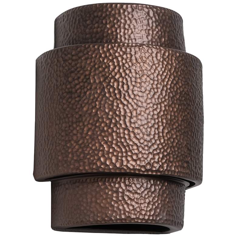 Image 2 Hammerman 13 1/2" High Rubbed Copper LED Outdoor Wall Light