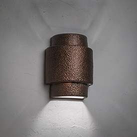 Image3 of Hammerman 13 1/2" High Rubbed Copper LED Outdoor Wall Light more views
