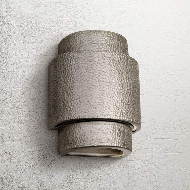 Image 1 Hammerman 13 1/2" High Rubbed Pewter LED Outdoor Wall Light
