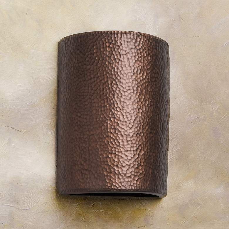 Image 1 Hammerman 13" High Rubbed Copper LED Outdoor Wall Light