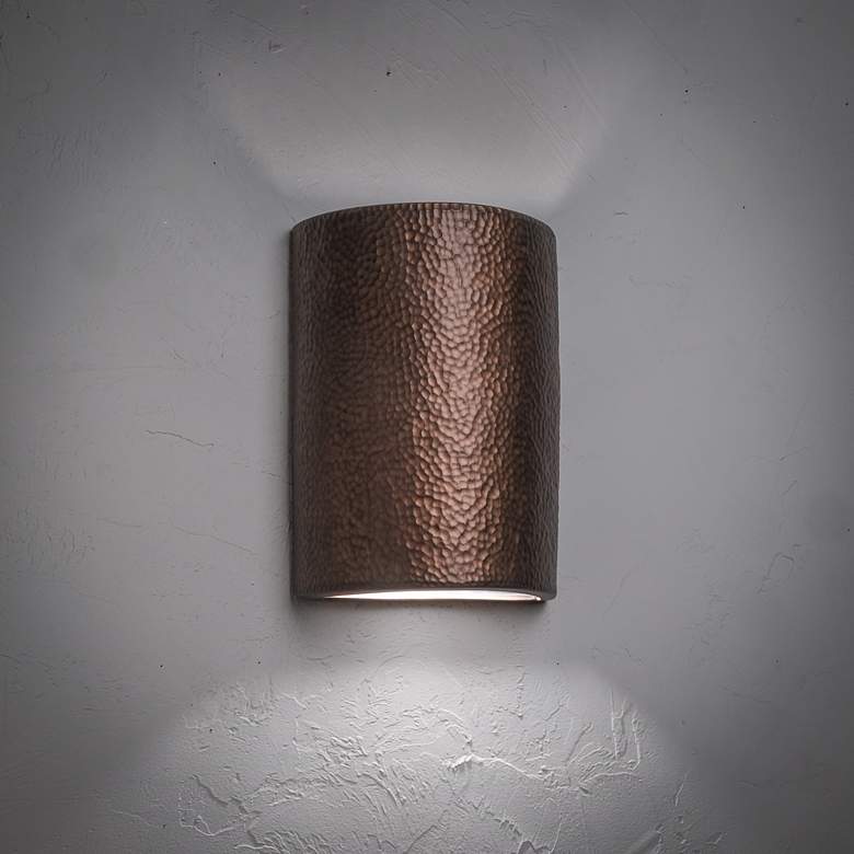 Image 3 Hammerman 13" High Rubbed Copper LED Outdoor Wall Light more views