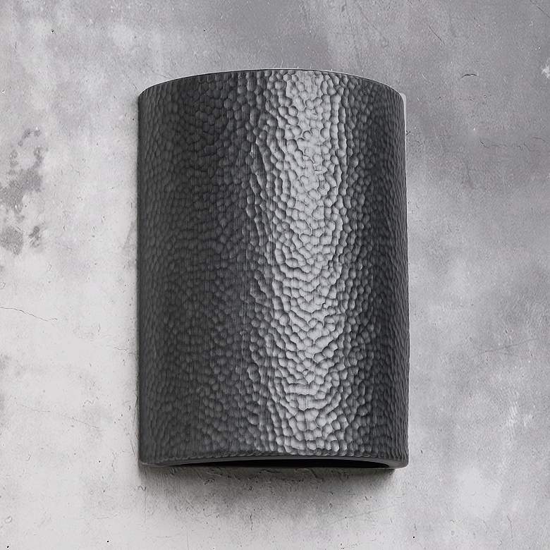 Image 1 Hammerman 13" High Rubbed Pewter LED Outdoor Wall Light