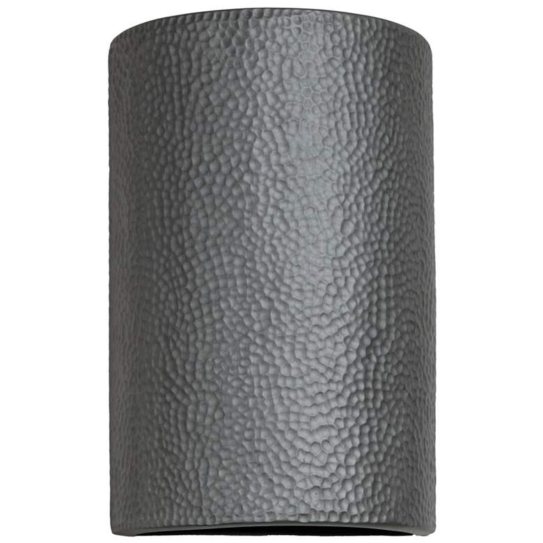 Image 1 Hammerman-15-inch-high-ceramic-pewter-up/down-LED-outdoor-wall-light