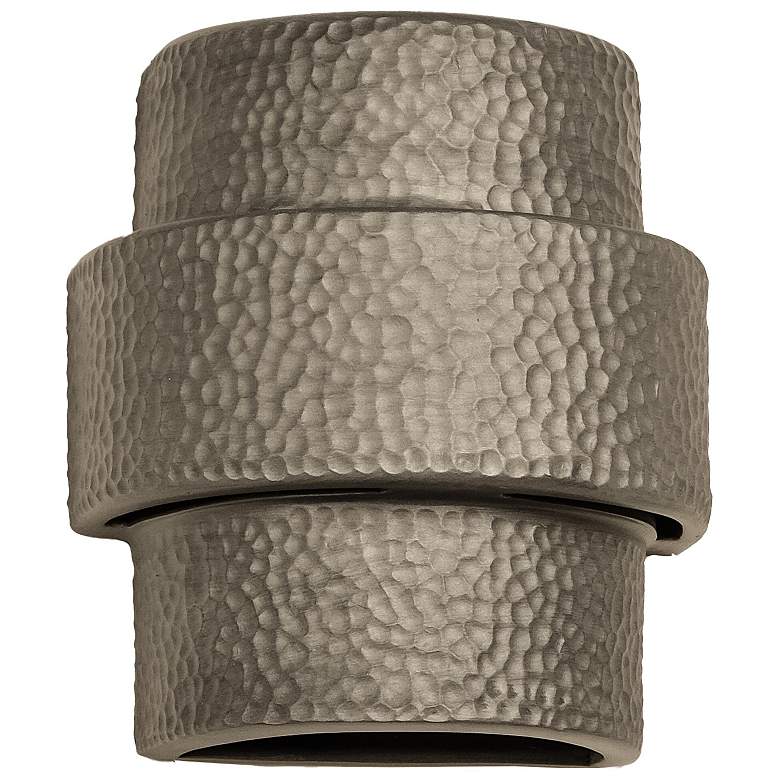 Image 2 Hammerman-9-inch-high-ceramic-pewter-up/down-LED-outdoor-wall-light