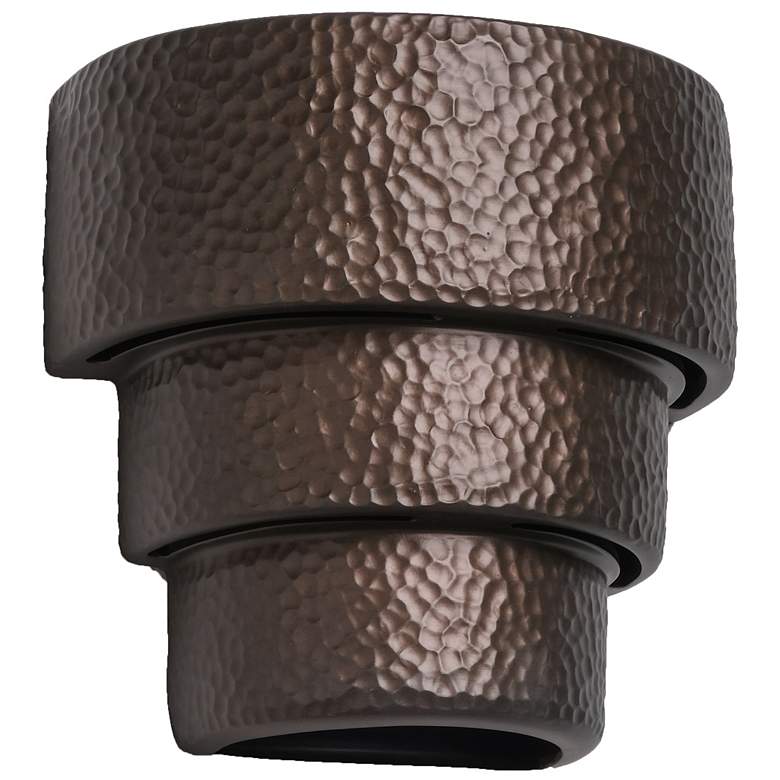 Image 2 Hammerman-9-inch-high-hammered-ceramic-bronze-up/down-LED-outdoor