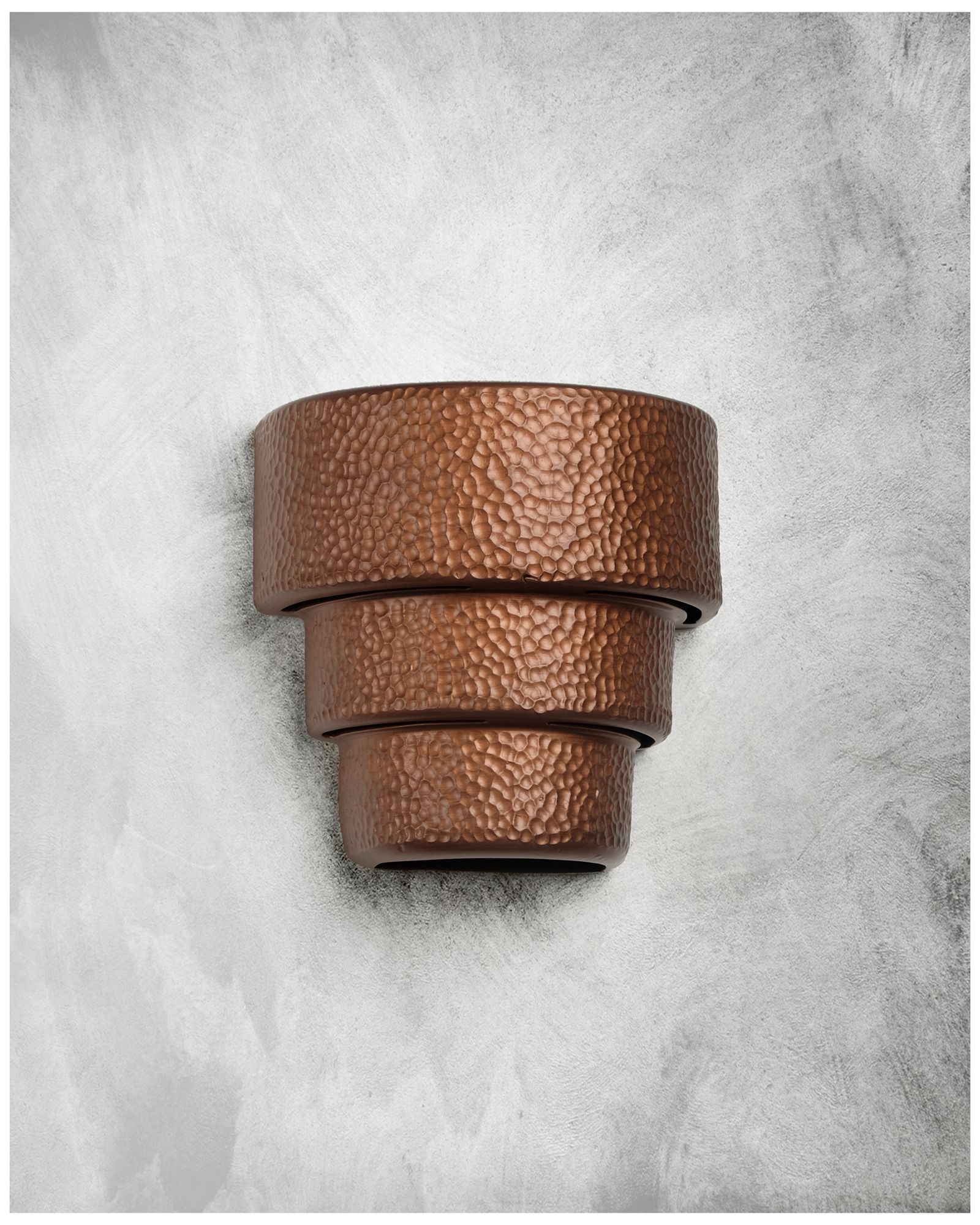 Image 3 Hammerman-9-inch-high-hammered-ceramic-copper-up/down-LED-outdoor more views