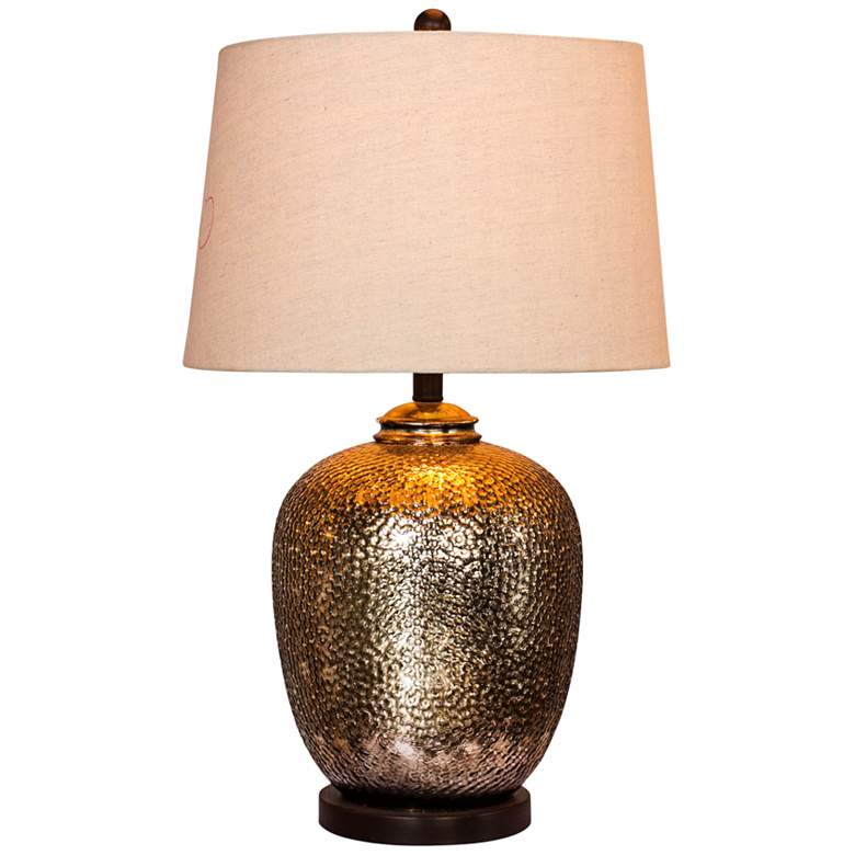 Image 1 Hammertone Brown Mercury Glass and Bronze Pot Table Lamp
