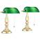 Hammond Polished Brass Plated Bankers Desk Lamps Set of 2