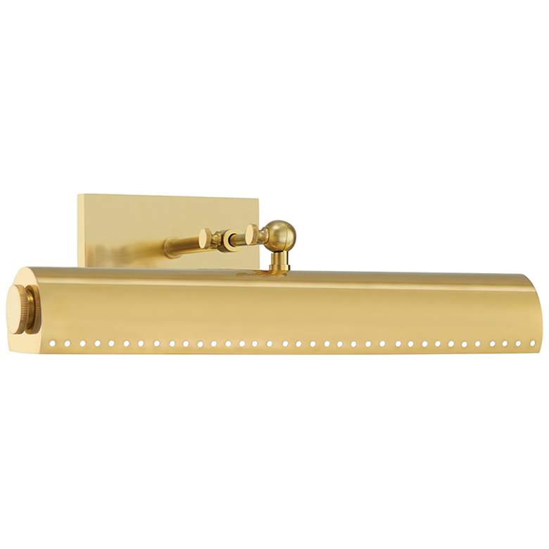 Image 1 Hampshire 15 3/4" Wide Aged Brass Direct Wire Picture Light