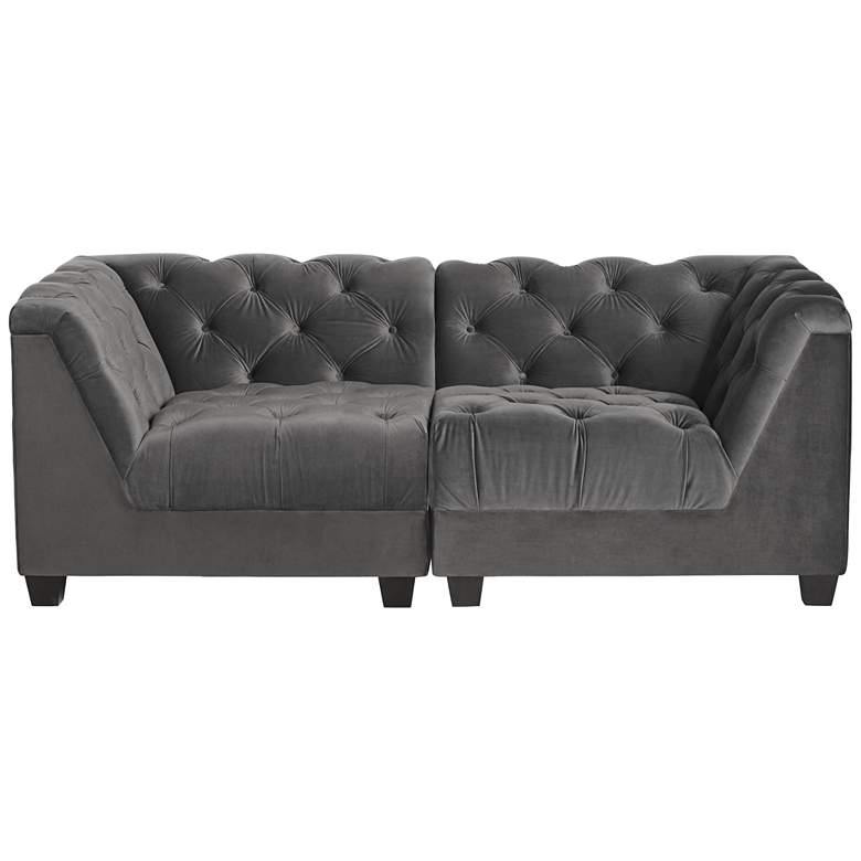 Image 1 Hampstead Gray Velvet Modular 2-Piece Seating Set