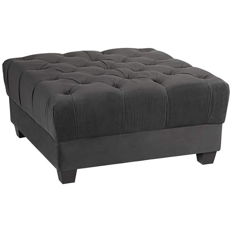 Image 1 Hampstead Gray Velvet Modular Ottoman