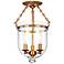 Hampton 10 1/4" Wide Aged Brass Clear Glass Ceiling Fixture
