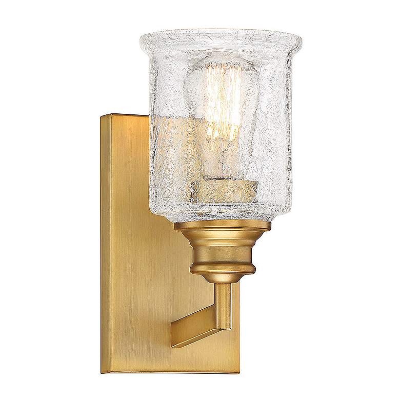 Image 1 Hampton 10" High Warm Brass Wall Sconce