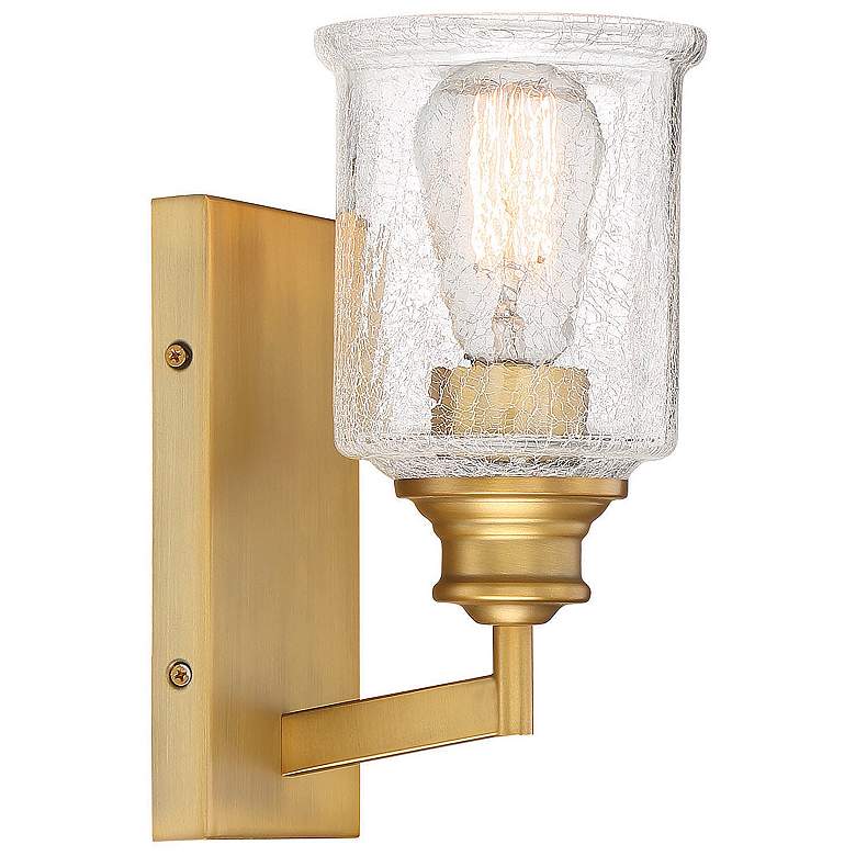 Image 3 Hampton 10" High Warm Brass Wall Sconce more views