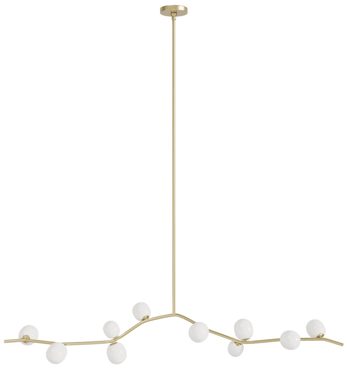 Thumbnail1 of Hampton 10-Light 74"W Chandelier Brass/White Glass