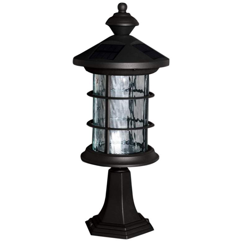 Image 2 Hampton 14 inch High Black LED Solar Powered Outdoor Post or Wall Light
