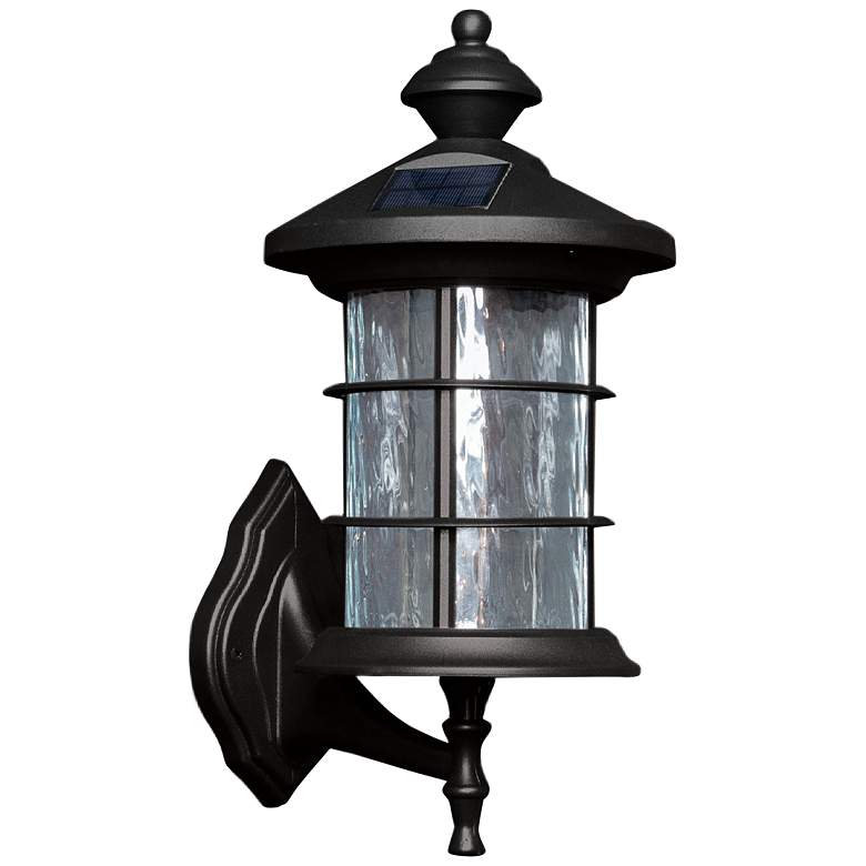 Hampton 14&quot; High Black LED Solar Powered Outdoor Post or Wall Light more views
