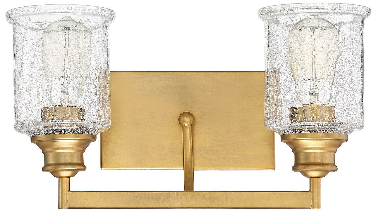 Image 2 Hampton 2-Light Bathroom Vanity Light in Warm Brass more views