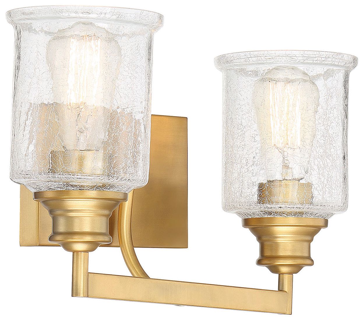 Image 4 Hampton 2-Light Bathroom Vanity Light in Warm Brass more views