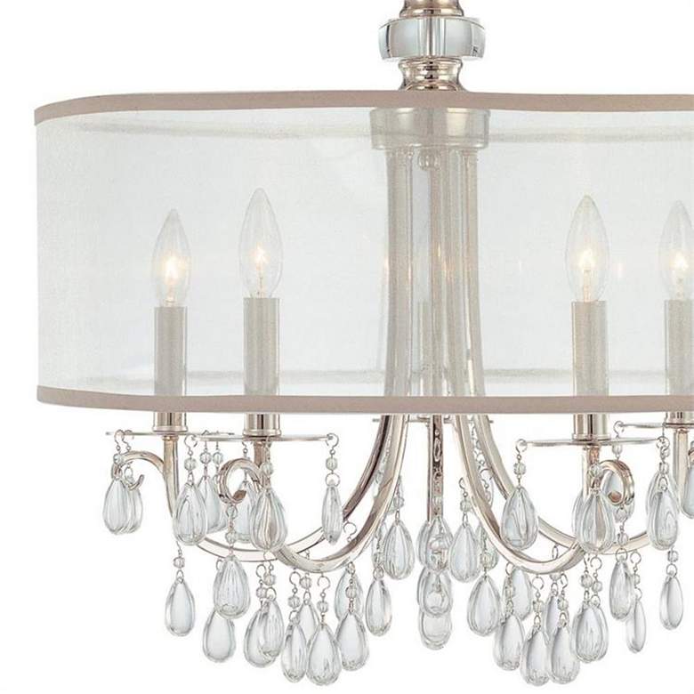Image 3 Hampton 24" 5-Light Chrome and Crystal Traditional Shade Chandelier more views