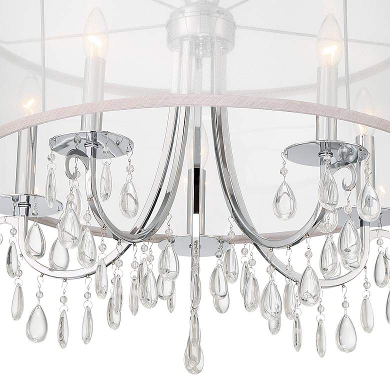 Image 6 Hampton 24 inch 5-Light Chrome and Crystal Traditional Shade Chandelier more views