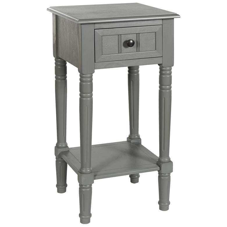 Image 1 Hampton 28" High Antique Gray Accent Table with One Drawer