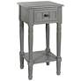 2_Hampton 28" High Antique Gray Accent Table with One Drawer