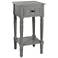 Hampton 28" High Antique Gray Accent Table with One Drawer