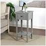 1_Hampton 28" High Antique Gray Accent Table with One Drawer