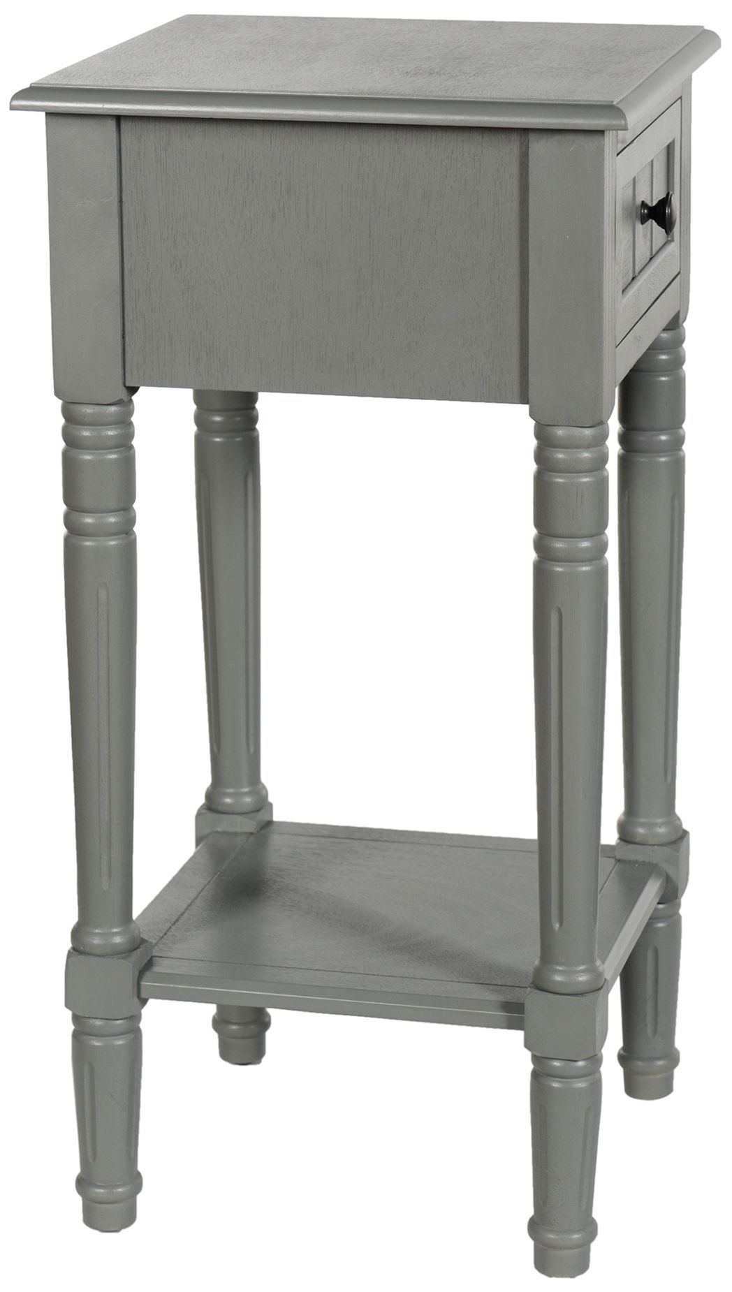 Image 3 Hampton 28" High Antique Gray Accent Table with One Drawer more views