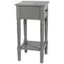 3_Hampton 28" High Antique Gray Accent Table with One Drawer more views