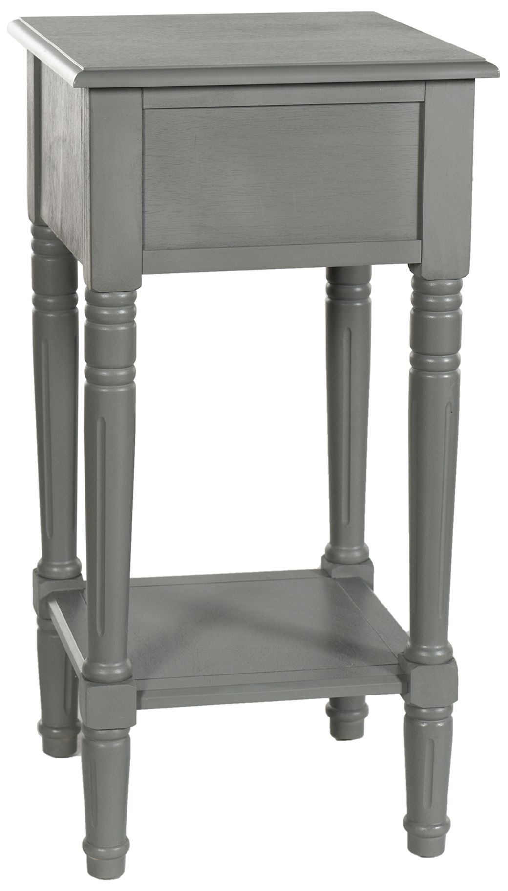 Image 4 Hampton 28" High Antique Gray Accent Table with One Drawer more views