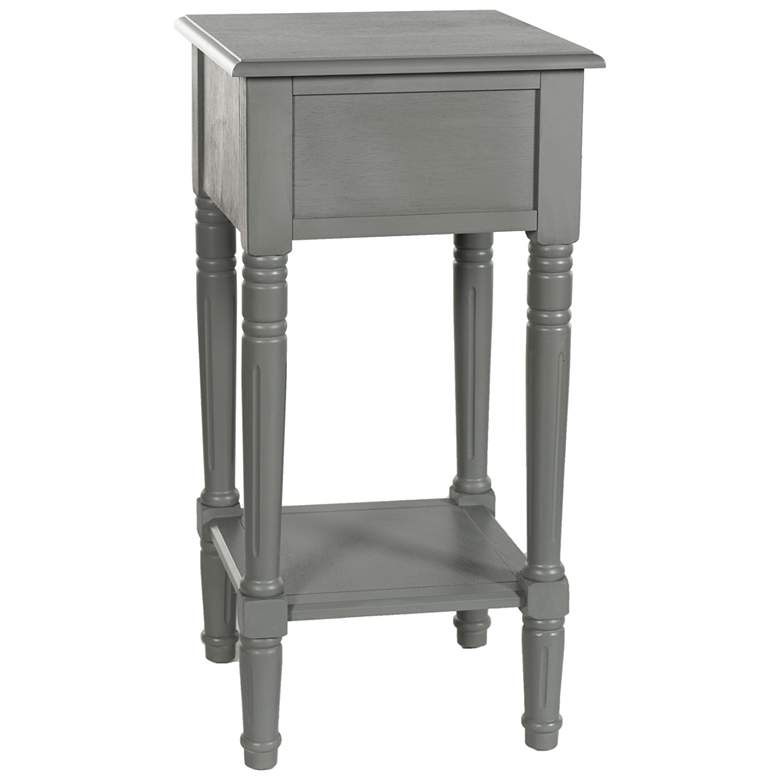 Image 4 Hampton 28" High Antique Gray Accent Table with One Drawer more views