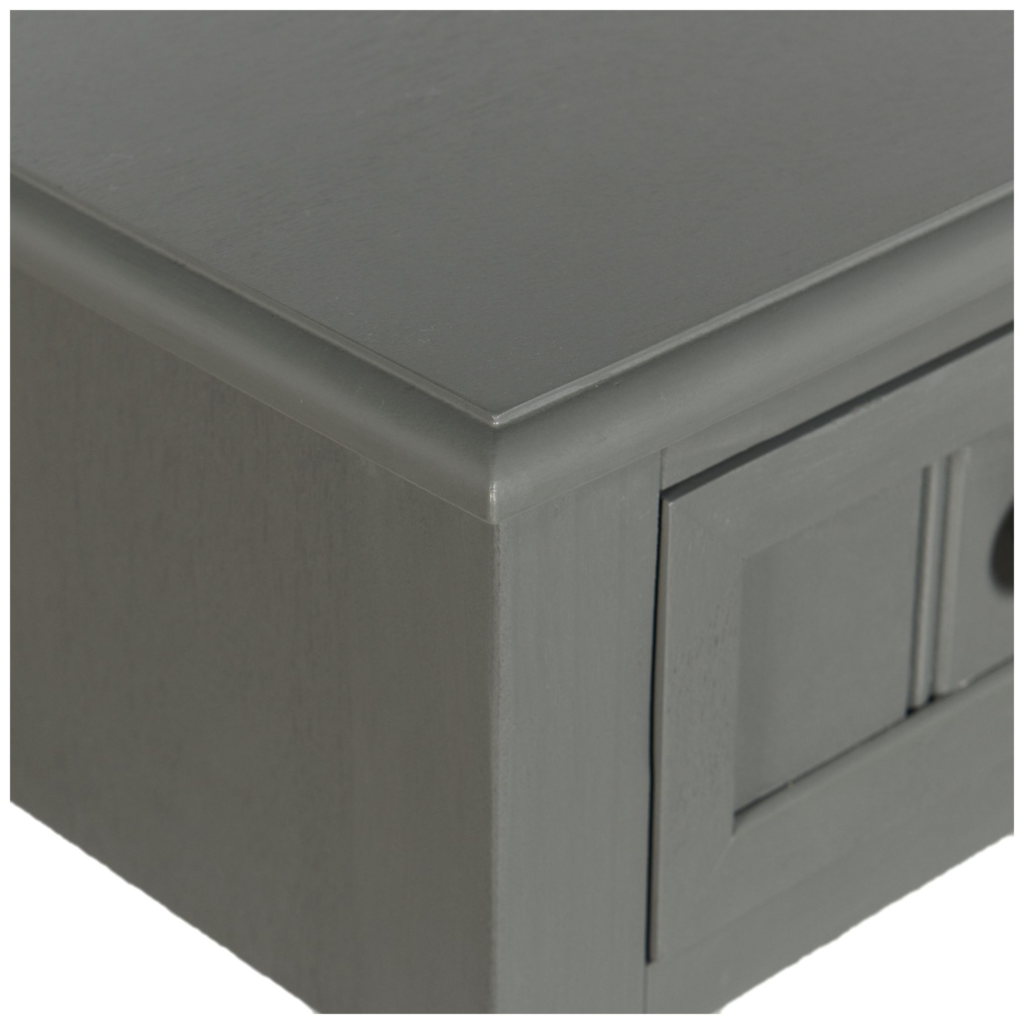 Image 6 Hampton 28" High Antique Gray Accent Table with One Drawer more views