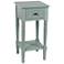 Hampton 28" High Antique Ice Blue Accent Table with One Drawer