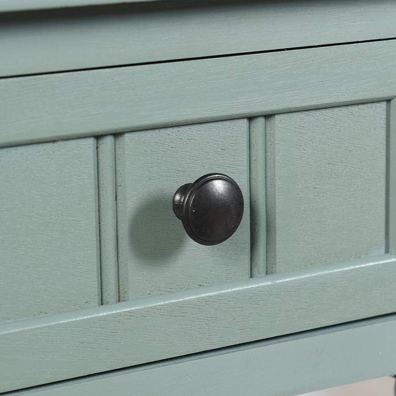 Image 6 Hampton 28" High Antique Ice Blue Accent Table with One Drawer more views