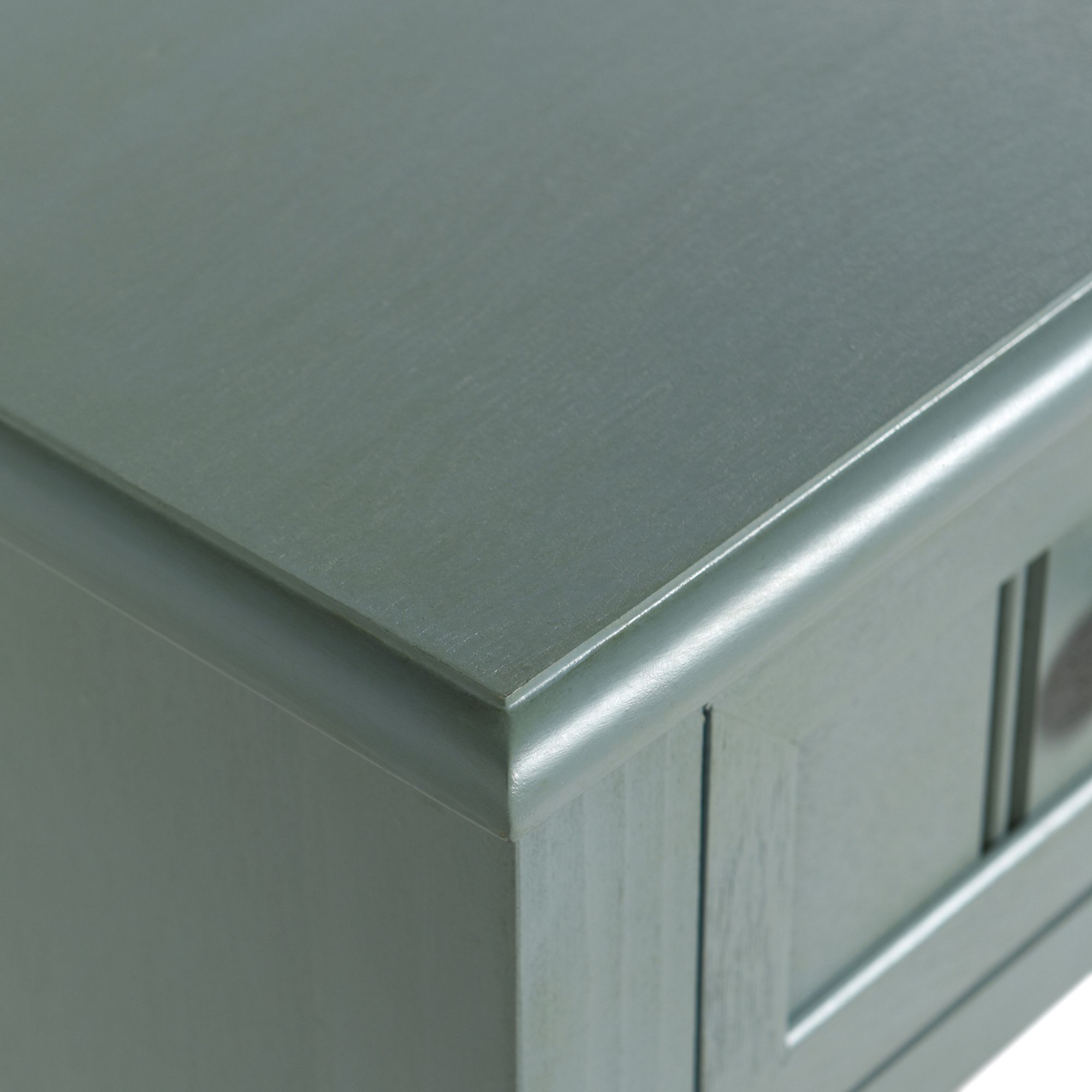 Image 7 Hampton 28" High Antique Ice Blue Accent Table with One Drawer more views