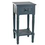 2_Hampton 28" High Antique Navy Accent Table with One Drawer
