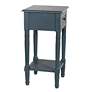Thumbnail3 of Hampton 28" High Antique Navy Accent Table with One Drawer more views