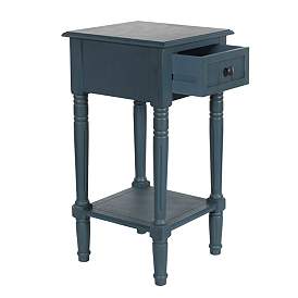 Image5 of Hampton 28" High Antique Navy Accent Table with One Drawer more views