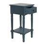 5_Hampton 28" High Antique Navy Accent Table with One Drawer more views