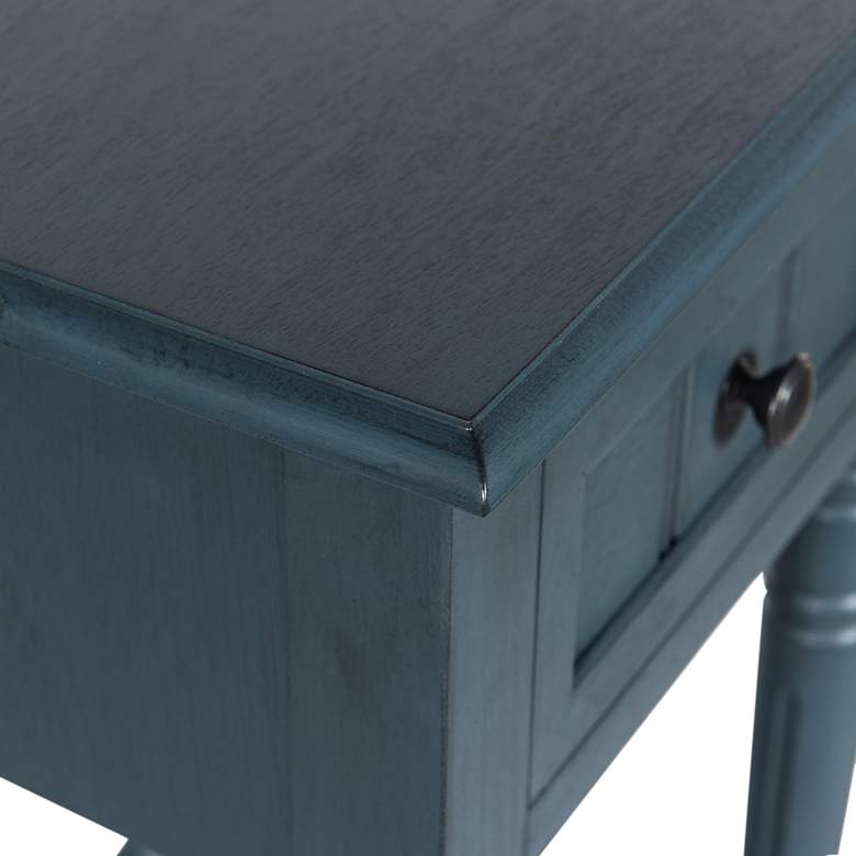 Image 6 Hampton 28" High Antique Navy Accent Table with One Drawer more views