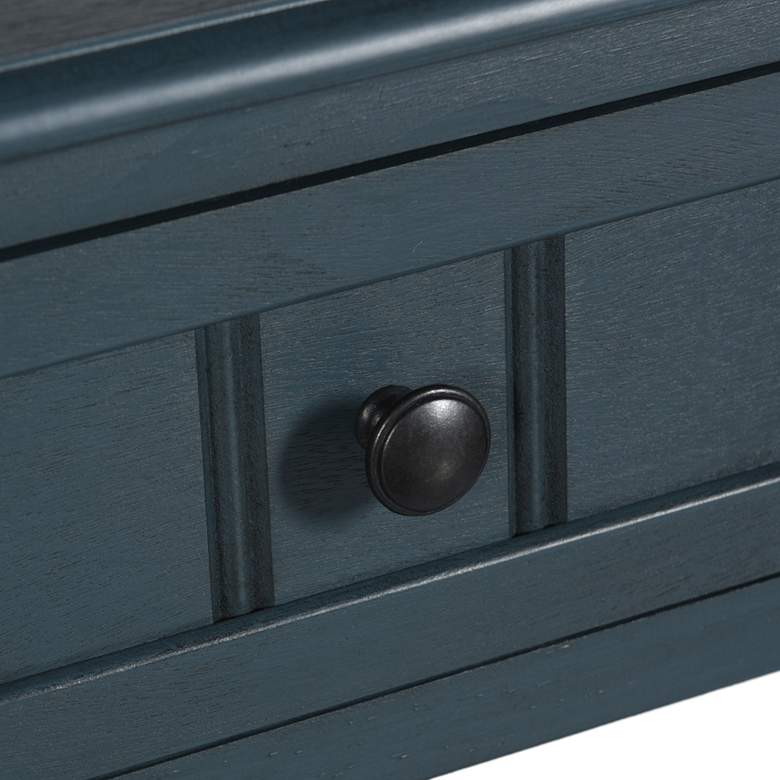 Image 7 Hampton 28" High Antique Navy Accent Table with One Drawer more views