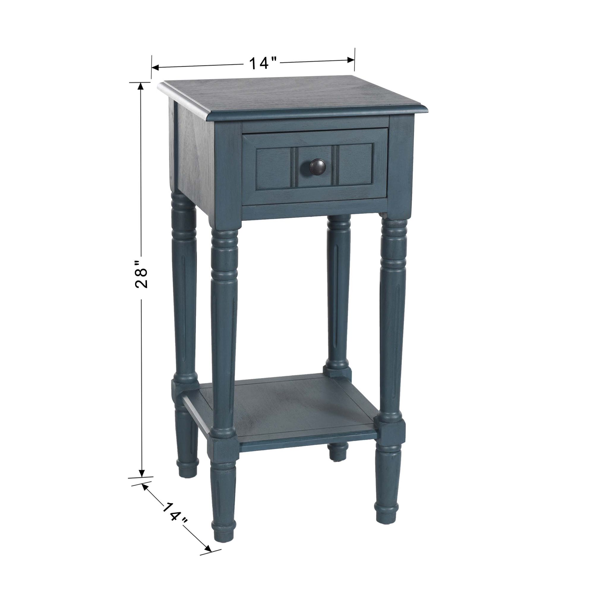 Hampton 28" High Antique Navy Accent Table with One Drawer
